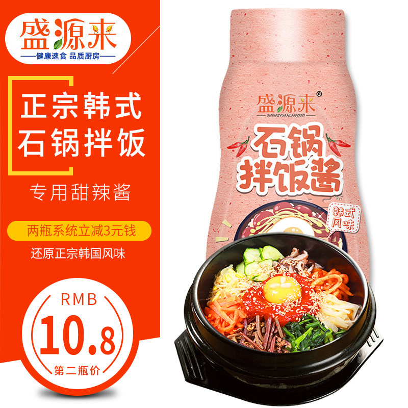Authentic Korean style stone pot mixed rice special sauce chili sauce slightly spicy and slightly sweet fried rice cake sweet and spicy sauce 350g bottled