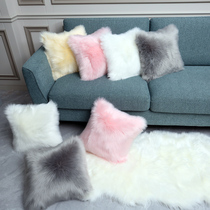 Simple modern plush pillow long wool cushion imitation wool pillow with core bedside cushion back cushion sofa pillow