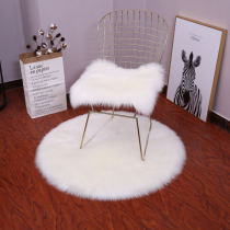 White imitation wool chair cushion ins butterfly chair cushion square cushion plush hollow round stool cushion