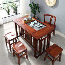 Tea table and chair combination new Chinese Zen tea table home small tea table mahogany solid wood tea table kung fu tea table