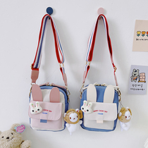 Childrens single shoulder bag girl slanted satchel bag fashion male and female sails cloth bag mesh red new foreign air small satchel adorable