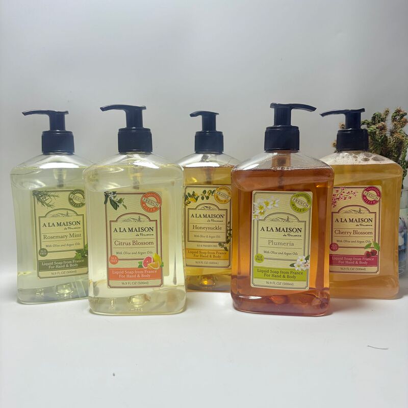 In-Stock American a La Mais Shower Gel Liquid Soap Rosemary Citrus Orange Blossom Cherry Blossom Moisturizing Hand Soap 500