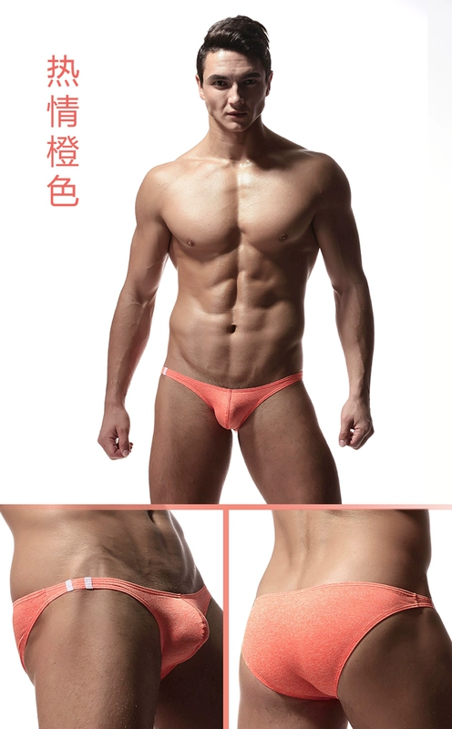 Quần lót nam 3 mảnh Lycra cotton thắt lưng thấp thoải mái gợi cảm túi quần bikini nam đồ lót cotton