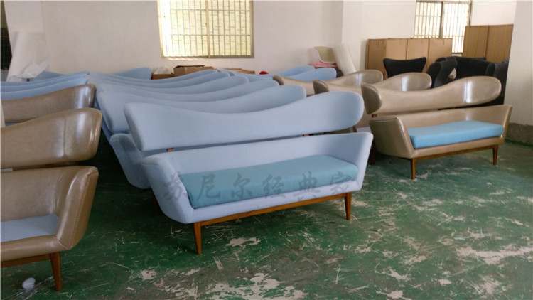 Bắc âu cổ điển thiết kế nội thất thời trang vỏ giải trí ghế sofa khách sạn sofa vải mô hình sofa phòng