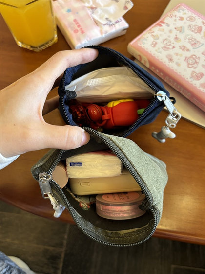 可爱麂皮绒腊肠狗卡包收纳包外出便携随身包耳机口红姨妈巾收纳包