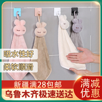 Xinjiang department store excellent hand towel hanging cartoon cute childrens hand cloth kitchen bathroom water thickening