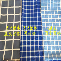 All-cotton pure blue lattice sheet Single single student upper and lower bunk beds Employee small blue grid quilt pillowcase Three sets