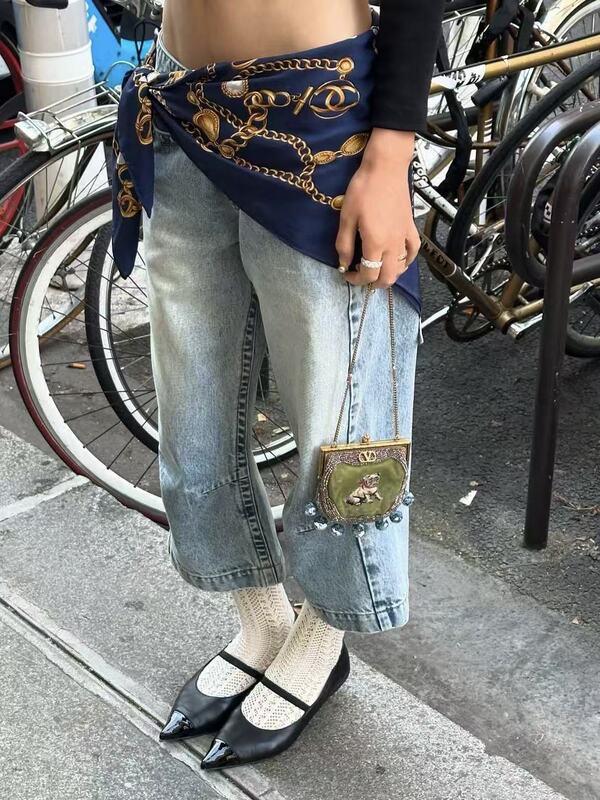 In-Stock Korean Authentic Seooocookie Kaiya Low-Rise Cropped Jeans