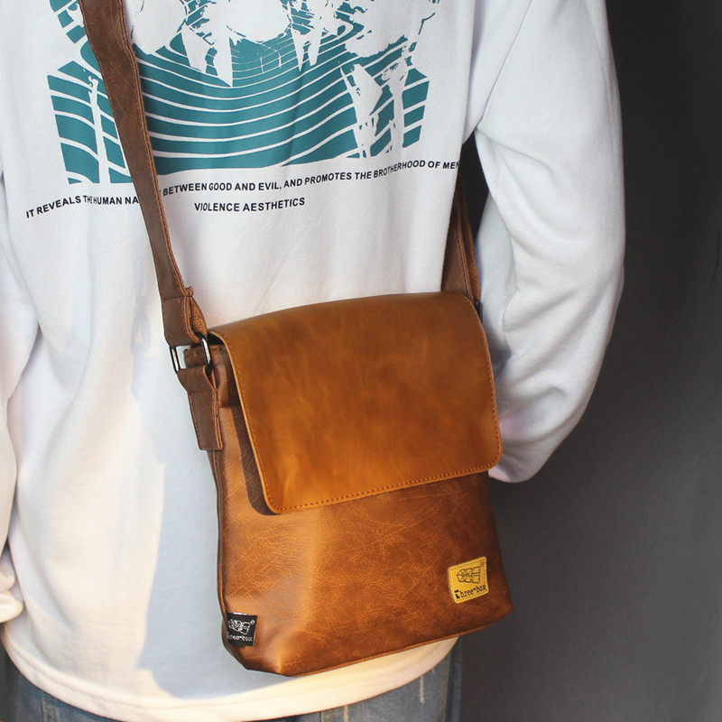 Tide Card Sloped Satchel Bag Men's Single Shoulder Bag Day Ensemble Casual Men Sports Riding Boys' Bag Lady Bag Lady Satchel Wave