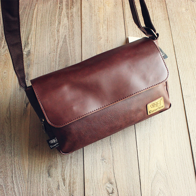 New Three Boxes Men's Bag Single Shoulder Bag Simple Retro Casual Twill Bag Outdoor Small Bag Student Locomotive Small