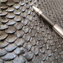 Water-dyed black thick python leather DIY special snake leather wallet mobile phone case watch strap short clip long clip repair clothes