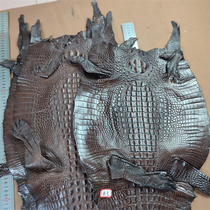 The whole crocodile water dyed dark brown skin leather material bamboo festival DIY bag wallet mobile casing shoes