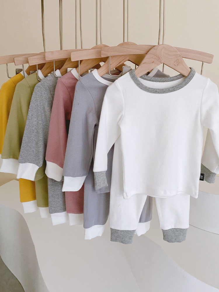 CHILDRENS PAJAMAS COTTON SPRING AND AUTUMN STYLE BRUSHED LONG SLEEVES HIGH WAIST WOMENS SUIT CHILDRENS BABY BOYS GIRLS HOME CLOTHES MEN