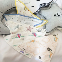 ins newborn bamboo cotton 6-layer gauze triangle scarf baby saliva towel bib baby feeding milk towel bib