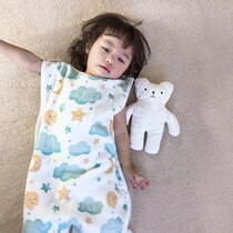 Air-conditioned room childrens bamboo cotton yarn cloth anti-kicking vest sleeping bag children belly pajamas baby mushroom sleeping bag big boy