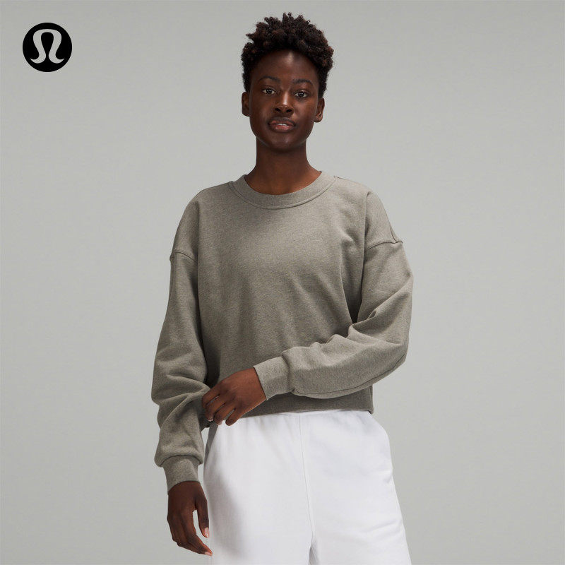 lululemon -- Perfectly Oversized Ladies Short Round Collar Thick Cotton T LW3EU8S