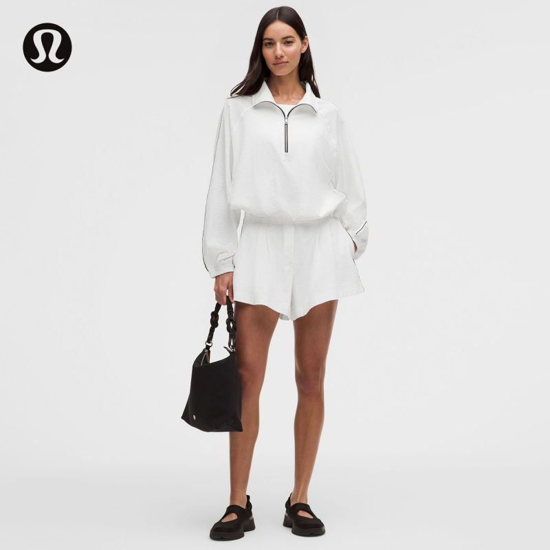 Seersucker Wovenair Women's High-Waisted Ruched Shorts 3.5丨Lululemon丨Lw7Dxks