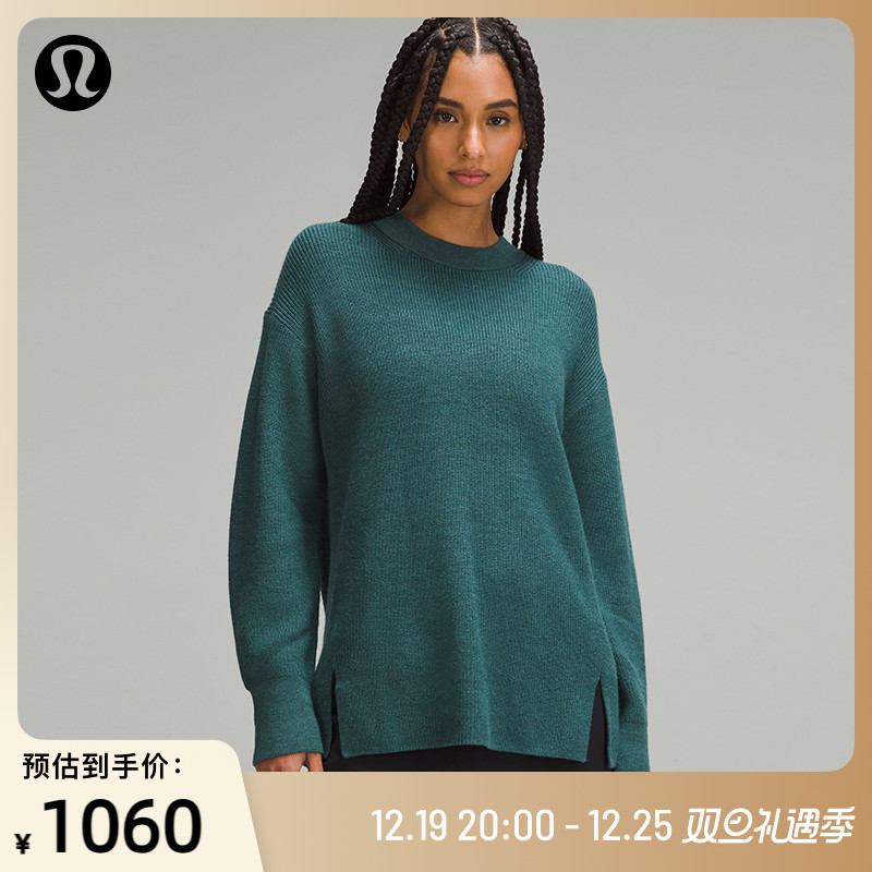 Merino Wool-Blend women's wool blend ropentine round collar sweaters -- lululemon -- LW3GKAS-Taobao