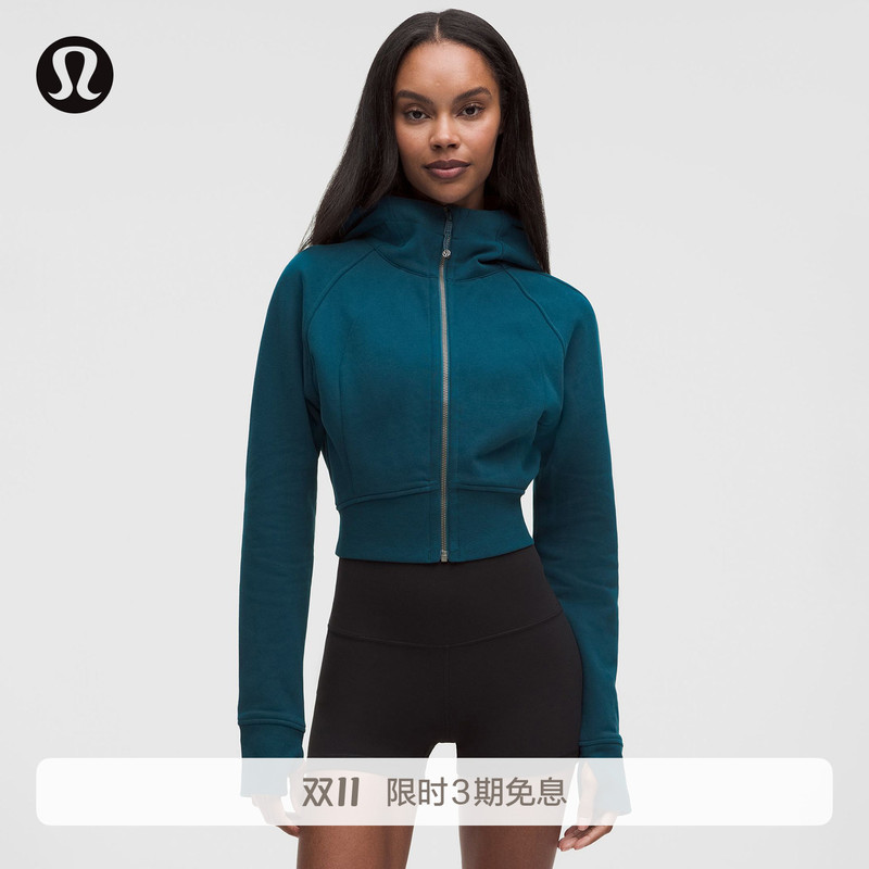 Scuba ™   Women's Short Zip-Up Hoodie*Fleece-Lined丨Lululemon丨Lw3Lags