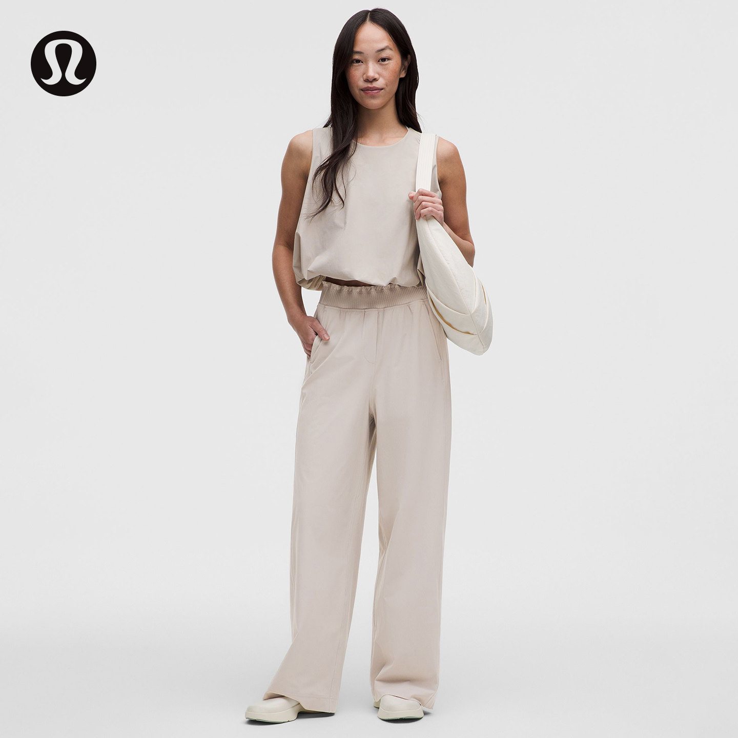 Stretch Woven 女士腰部褶边阔腿裤 拒水丨lululemon丨LW5HTOA