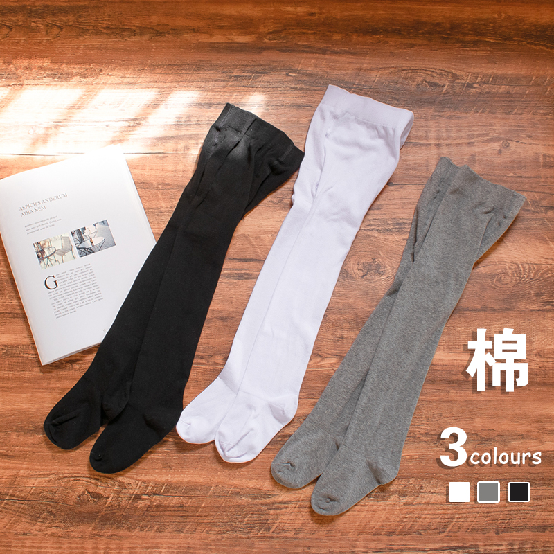 Girls pantyhose white spring and autumn thin section children's autumn underwear tight cotton black baby dance practice