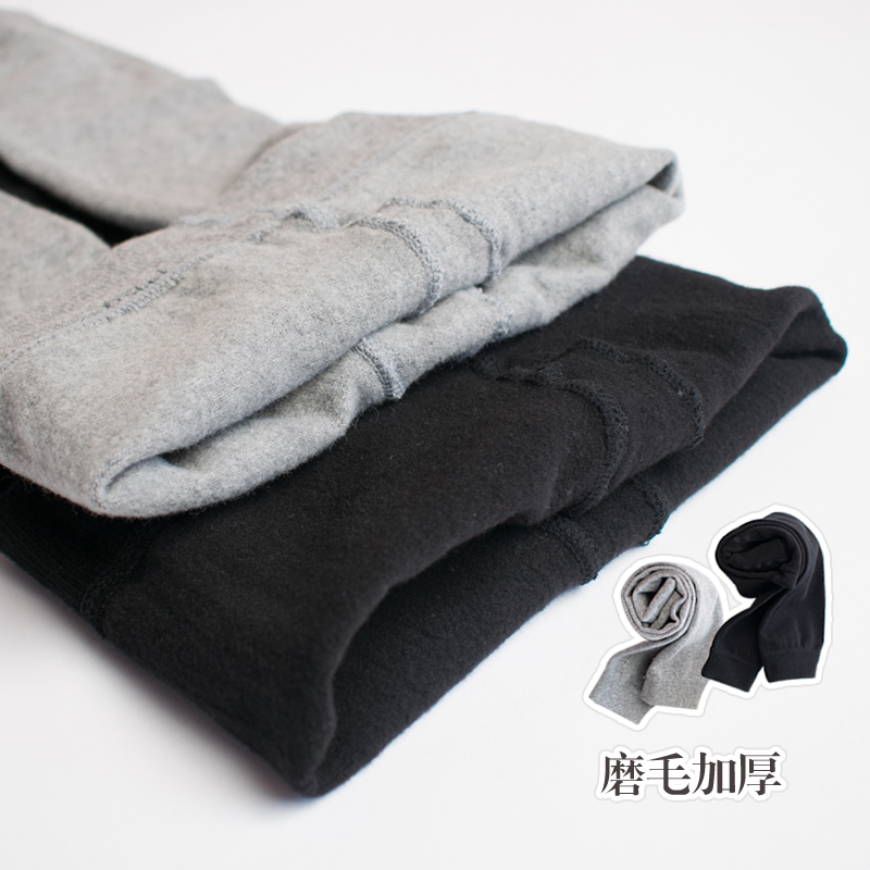 Autumn and winter girls' brushed underwear cotton thin velvet thickened black light gray children's dance pantyhose without feet high elastic