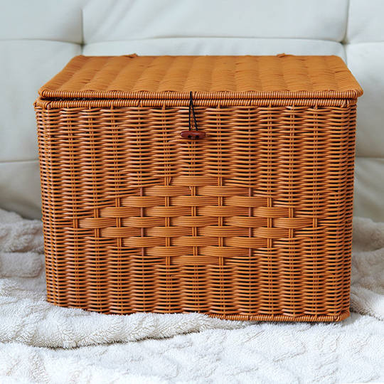 Imitation Rattan Nordic Style Storage Box Cabinet Book Storage Box Snack Storage Box Underwear Cosmetics Storage Basket Miscellaneous Storage Box