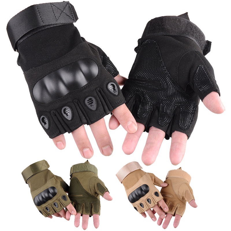 Tactical Gloves Special Soldier Short Finger Military Fans Combat Outdoor Riding Locomotive Protective Body Fitness Leakage Half Finger Gloves