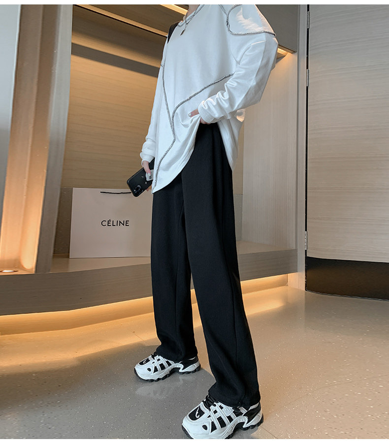 韩国墨绿色运动裤女薄款宽松束脚卫裤ins潮显瘦高腰休闲阔腿裤夏详情30