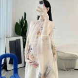 Летняя одежда для беременных, длинное платье, китайский стиль, средней длины, в западном стиле, изысканный стиль