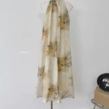 Летняя одежда для беременных, длинное платье, китайский стиль, средней длины, в западном стиле, изысканный стиль