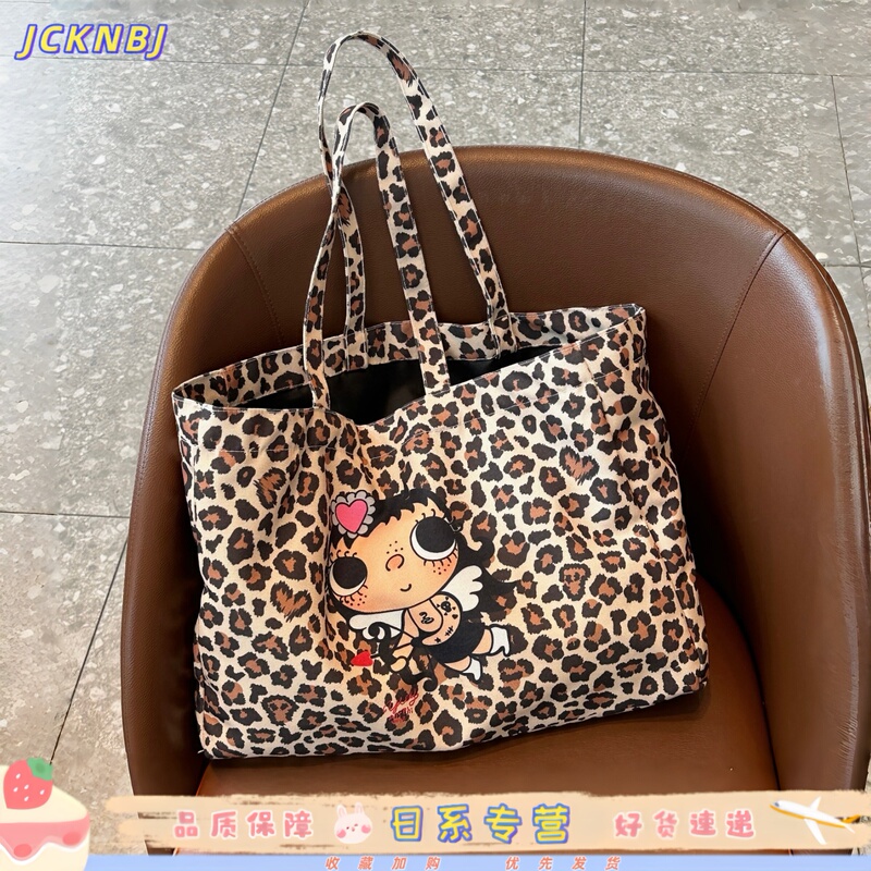 Japanese Jcknbj Xiaoyu Yuy Printed Large-Capacity Leopard Print Bag Korean Style Simple Versatile Shoulder Tote Bag Japanese Jcknbj Xiaoyu Yuy Printed Large-Capacity Leopard Print Bag Korean Style Simple Versatile Shoulder Tote Bag