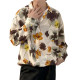 Hong Kong style vintage flower shirt men and women retro Hawaii ruffian handsome loose couple long-sleeved shirt trendy brand jacket