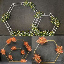 Wedding Celebration New Props Rhomboid Shelf Iron Art Road Leading Hexagonal Arch Door Stage Geometric Decoration Sensual Pendulum Pieces