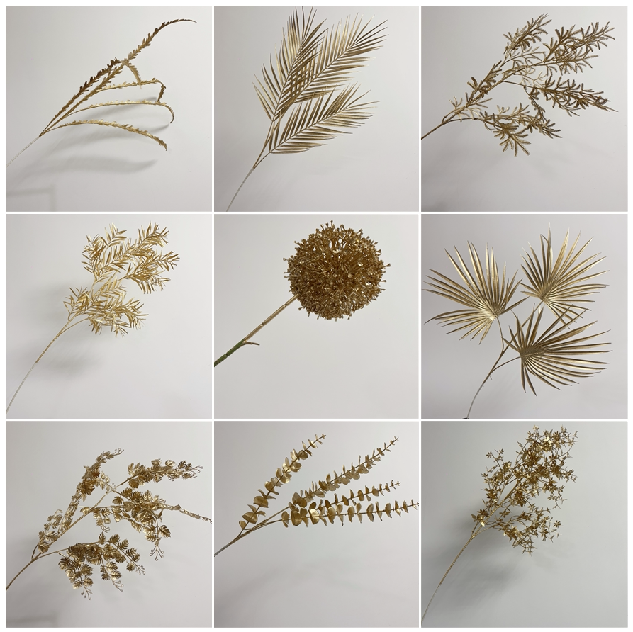 Wedding New Simulation Flower Art Golden Wedding Plant New Year Decoration Front Gallery Household Fukub