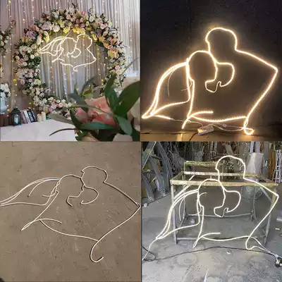 New wedding props glowing intimate lover newcomer screen ornaments wedding decoration scene layout window stage