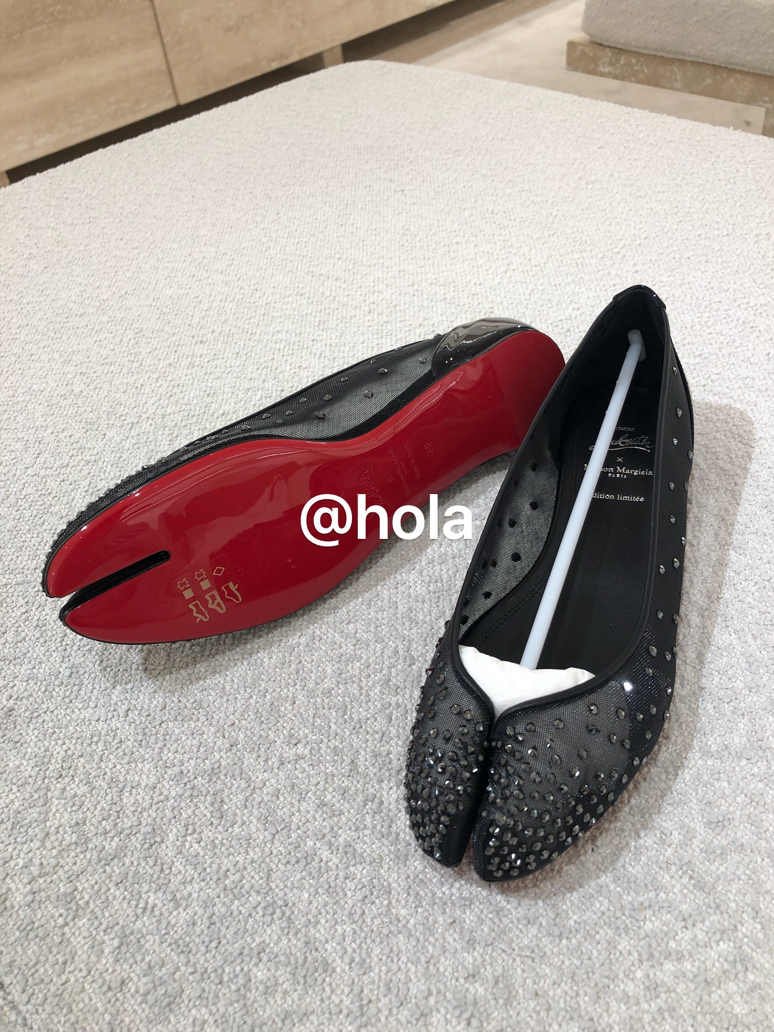 Margiela Louboutin Tabi Flats: Mesh Rhinestone Red Sole - Taobao product photo 6