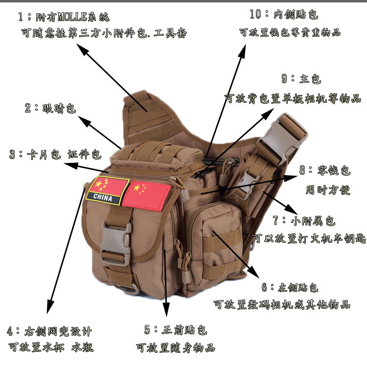 Diwu cột chụp ảnh ngoài trời túi vai túi vai túi Messenger túi duy nhất board máy ảnh túi quân đội fan chiến thuật túi không thấm nước túi máy ảnh mirrorless