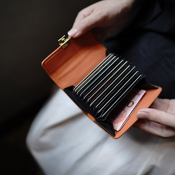 Miss lu vegetable tanned cowhide accordion card holder