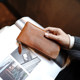 MissDeer custom ຜັກ tanned cowhide ງ່າຍດາຍ zipper coin purse ທີ່ແທ້ຈິງ pickup ຖົງເກັບຮັກສາໂທລະສັບມືຖື wallet ຍາວ