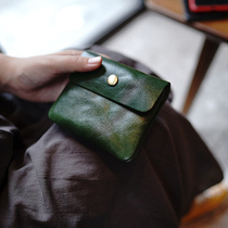 MissDeer custom-made wrinkled vegetable leather leather simple and practical large-capacity short wallet card change storage bag