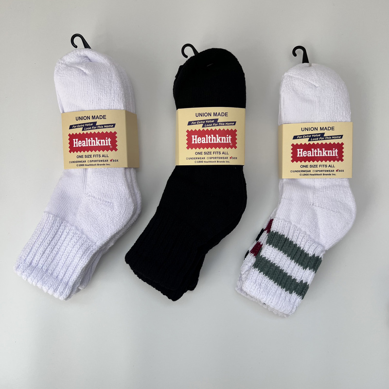 In-Stock Healthknit Socks Cityboypopeye Features Men's and Women's Mid-Calf Towel-Soled Sports Socks