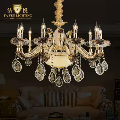 Fa Yue lamps French luxury living room crystal chandelier European Villa High Hall luxury palace custom lamps