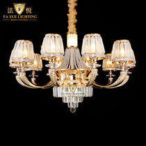 French crystal chandelier high-end European villa luxury living room lamp post modern dining room lamp designer model room lamp