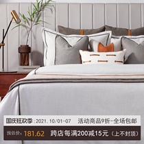 Yuanxi one product New Chinese light luxury model room bed 12 pieces modern simple Nordic bed four-piece set of supplies