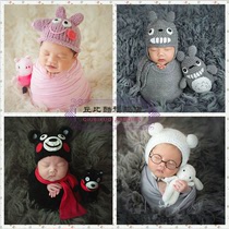 Newborn photo clothing Photo studio shooting Childrens photography clothing Full moon creative baby photo handmade hat wrapped cloth