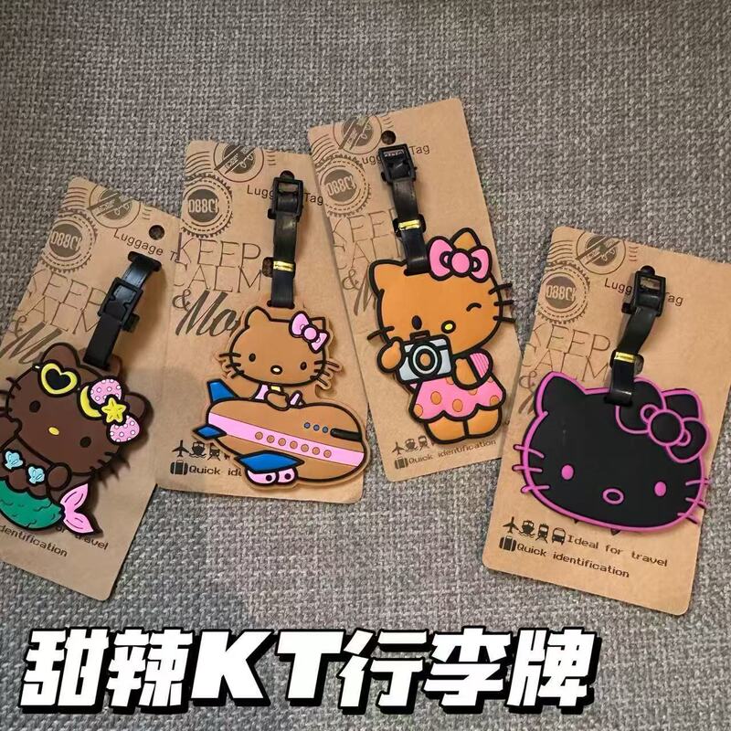 Cartoon Kt Cat Hello Kitty Luggage Tag Cute Boarding Pass Suitcase Check-In Tag Anti-Lost Identification Tag Cartoon Kt Cat Hello Kitty Luggage Tag Cute Boarding Pass Suitcase Check-In Tag Anti-Lost Identification Tag