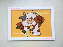Douzi painting Spring Festival making childrens blessing Chinese New Year kindergarten handmade diy Zodiac cattle homework material package homemade