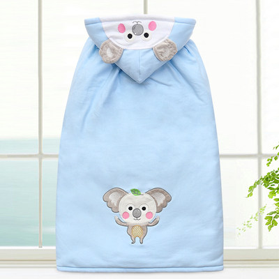 Baby cape cloak spring, autumn and winter long version to go out windproof boys and girls thickened shawl warm baby head hood hugging