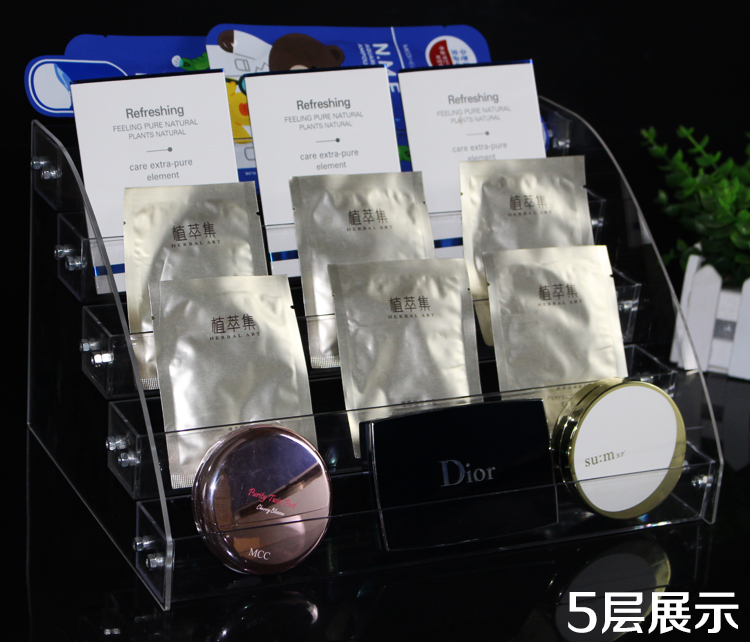 亚克力粉饼展示架  多层面膜架 口红香水陈列架 可拆装货架